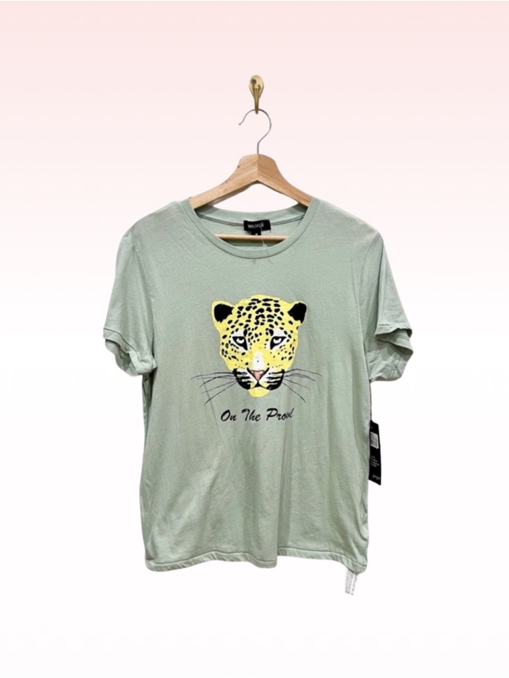 Nwt WILDFOX On the Prowl Keke Short Sleeve Graphic T Shirt Top (Sz M)
